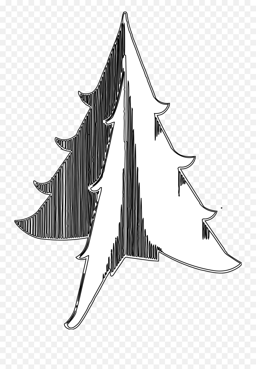 Christmas Tree 1 Black White Line Art - Clip Art Png,Tatoo Png