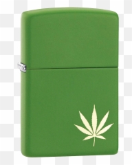 Pot Leaf Moss Green - Zippo png