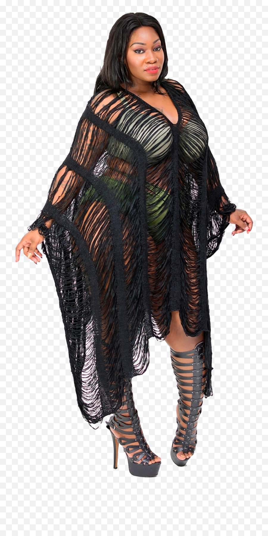 Download Free Size Kayde Frayed Crochet Poncho Top Swim - Cape Png,Poncho Png