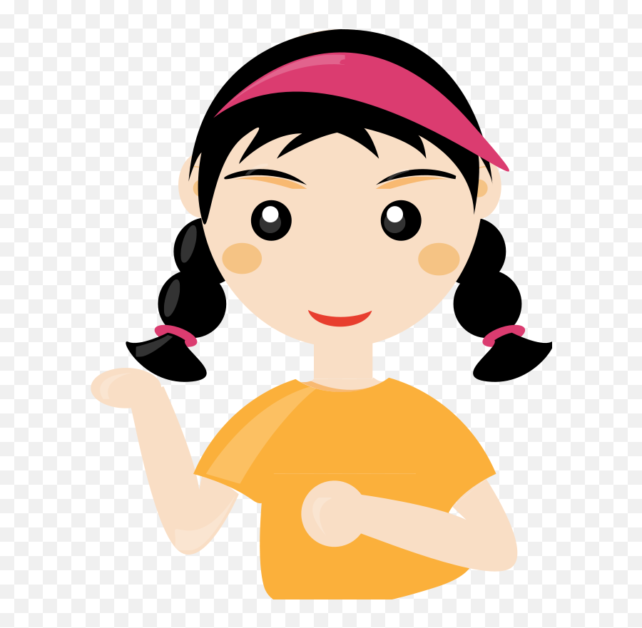 Download Cute Cartoon Girl Transparent - Girl Clip Art Black And White Png,Girl Transparent