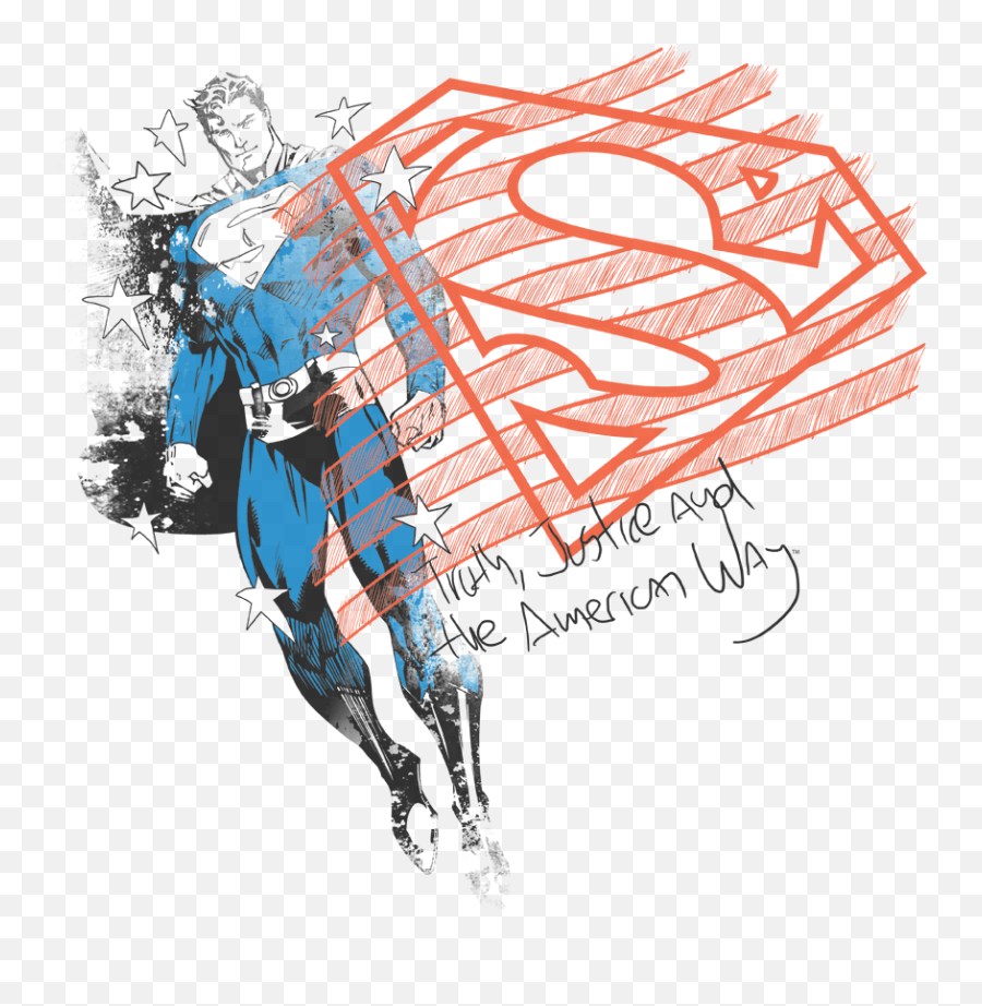 Superman Super American Flag Menu0027s Tall Fit T - Shirt Superman Super American Flag Png,Superman Logo Drawing
