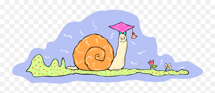 Snail Mollusk With Graduation Hat - Vector Image Kindergarten Graduation Clip Art Png,Graduation Cap Vector Png