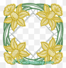 Download Hd 10628 Daffodils Cutwork Lace Machine Embroidery - Dafoddil Embroidery Designs Png,Embroidery Png