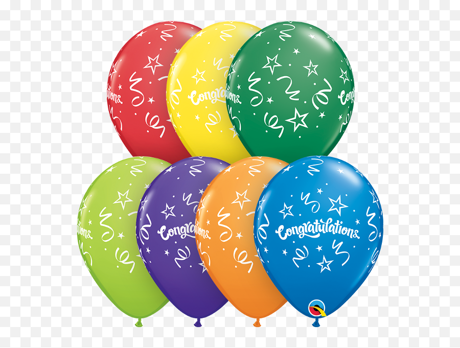 11 Carnival Assort Congratulations Streamers Latex Balloons - Ballons Congratulations Png,Water Balloon Png