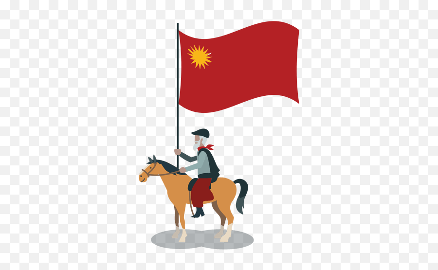 Standard Bearer Colorado Party Horseman - Transparent Png Bandera Partido Colorado Png,Colorado Flag Png