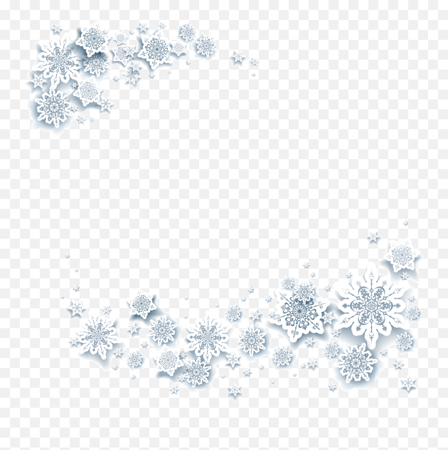 Snowflakes Frame Png - Ftestickers Christmas Winter Snow Crystal White Transparent Background,Christmas Snowflakes Png