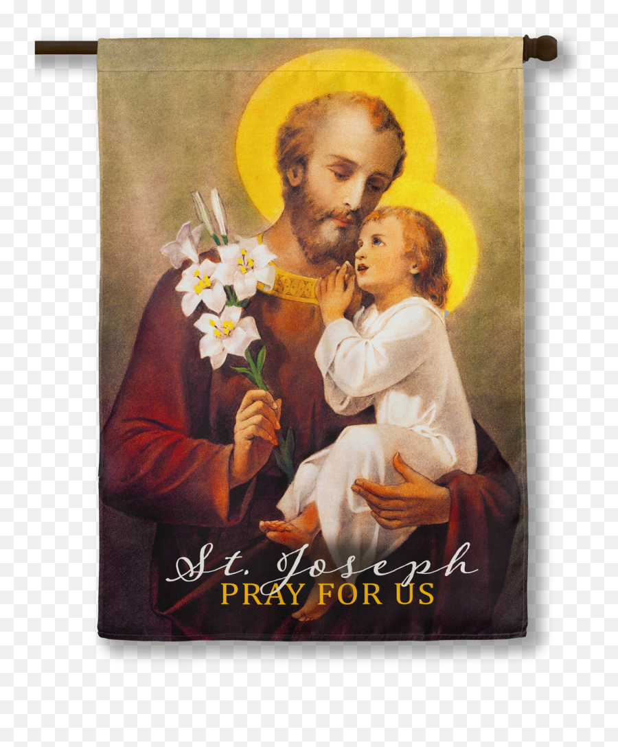 Saint Joseph Pray For Us Outdoor House Flag - Saint Joseph With Christ Prints Png,Religious Icon Bracelets