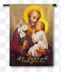 Saint Joseph Pray For Us Outdoor House Flag - With Christ Prints png