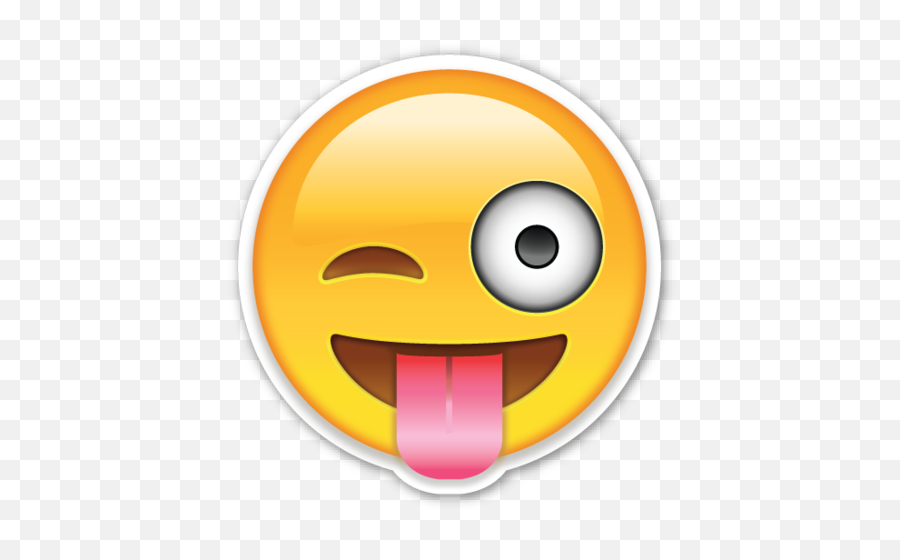 Png Smiley Face With Tongue Out - Emoji Faces,Smile Emoji Transparent