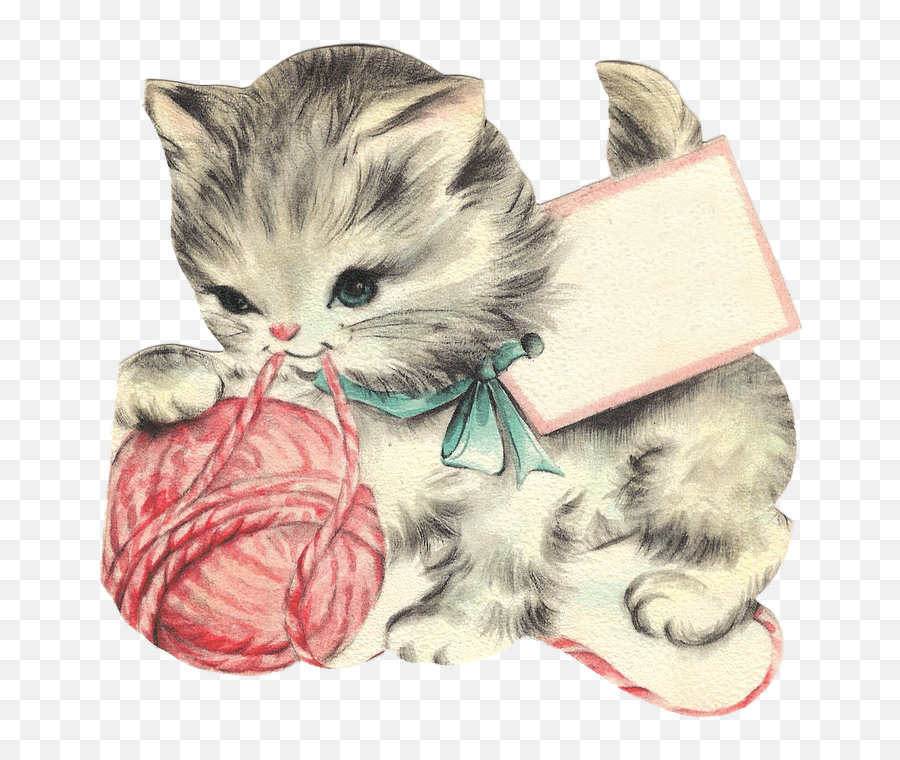 Download Free Png Retro Cat Vector Royalty - Vintage Kitten Png,Royalty Free Png