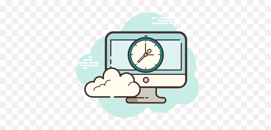 Imac Clock Icon In Cloud Style Png Cute