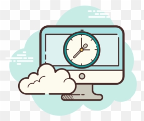 Imac Clock Icon In Cloud Style Png