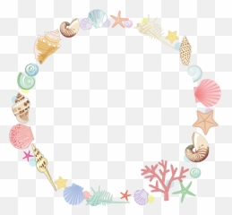 Stock Starfish Drawing Seashell Border - Shell Frame Png,Concha Png
