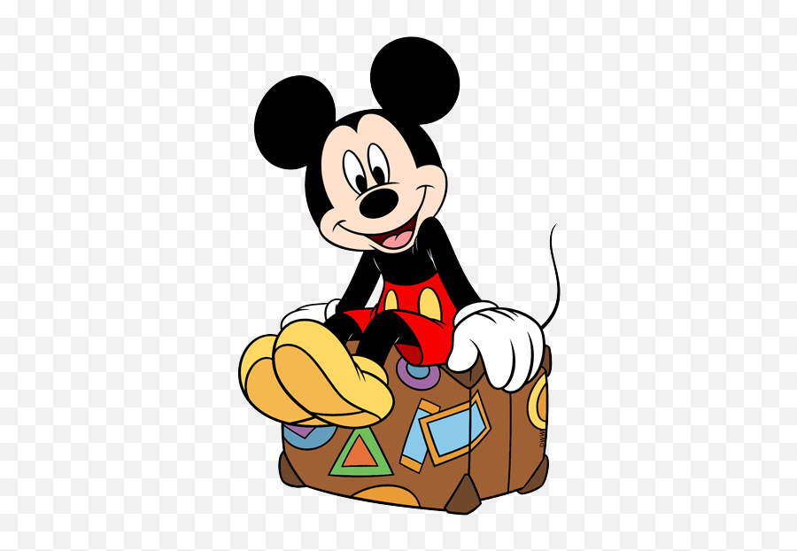 Mickey Mouse With Suitcase Clipart - Mickey Mouse Holding A Suitcase Png,Mickey Mouse Png