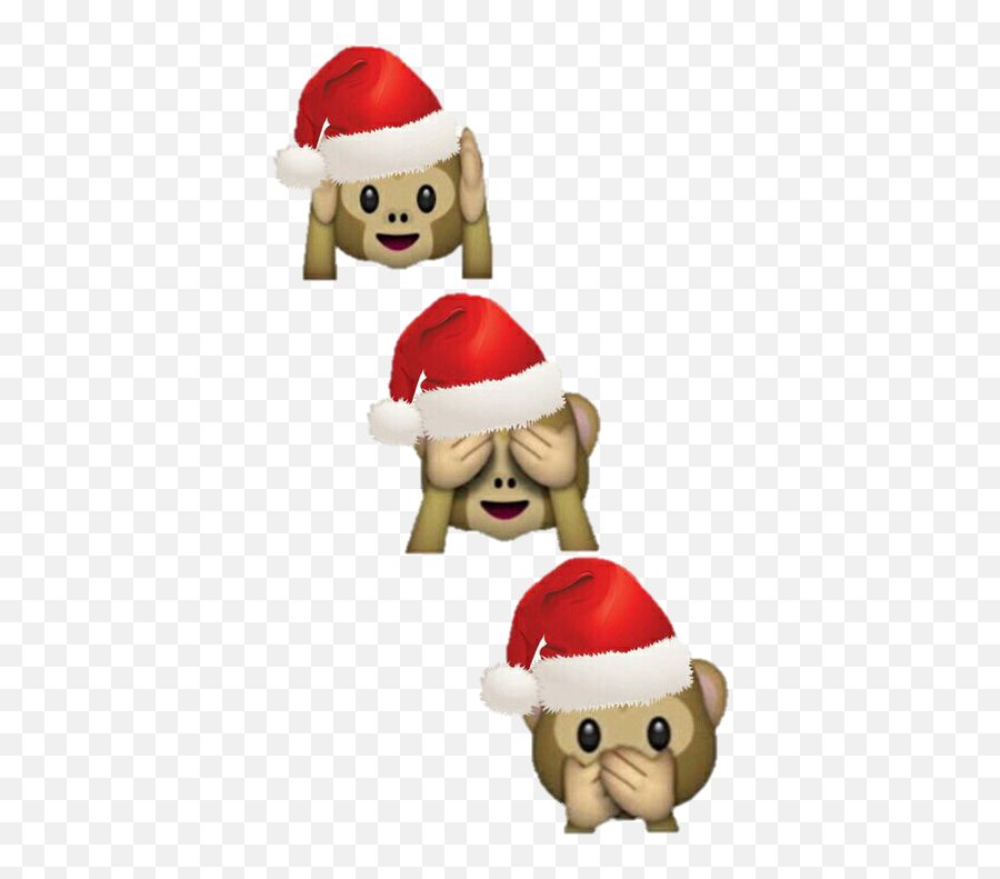 Download Ariana Grande Clipart Monkey - Monkey Emoji With Santa Hat Png,Monkey Emoji Png