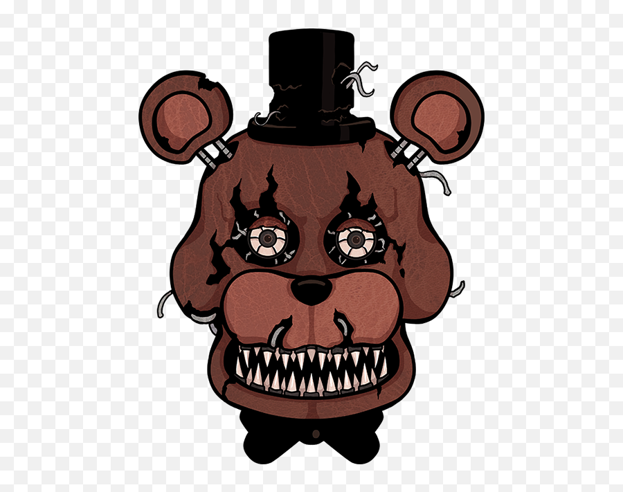 Nightmare Freddy Head Fnaf Png - Drawing Of Nightmare Face,Fnaf Png