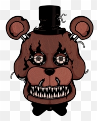 Nightmare Freddy Head Fnaf Png - Drawing Of Nightmare Face,Fnaf Png