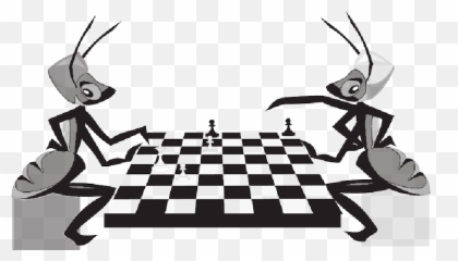 Cartoon Chess Game Playing Sitting Insects Ants - Ants Chess Png,Ants Png