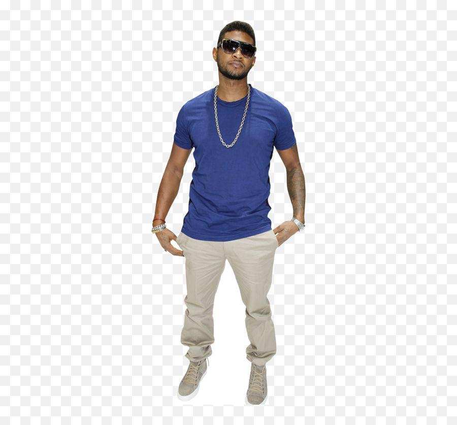 T - Shirt Shoulder Sleeve Celebrity Cutouts Usher Life Size Png,Usher Png