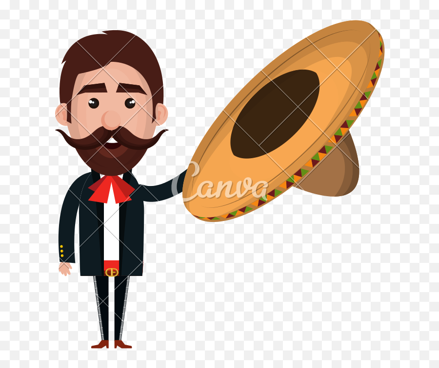 Mexican Mariachi Avatar Character Vector Icon - Icons By Canva Mariachi Png,Mariachi Png