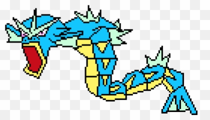 Gyarados - Gyarados Pixel Art Grid Png,Gyarados Png