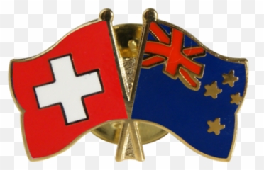 Switzerland - New Zealand Friendship Flag Pin Badge 22 Mm Vertical Png,New Zealand Flag Png