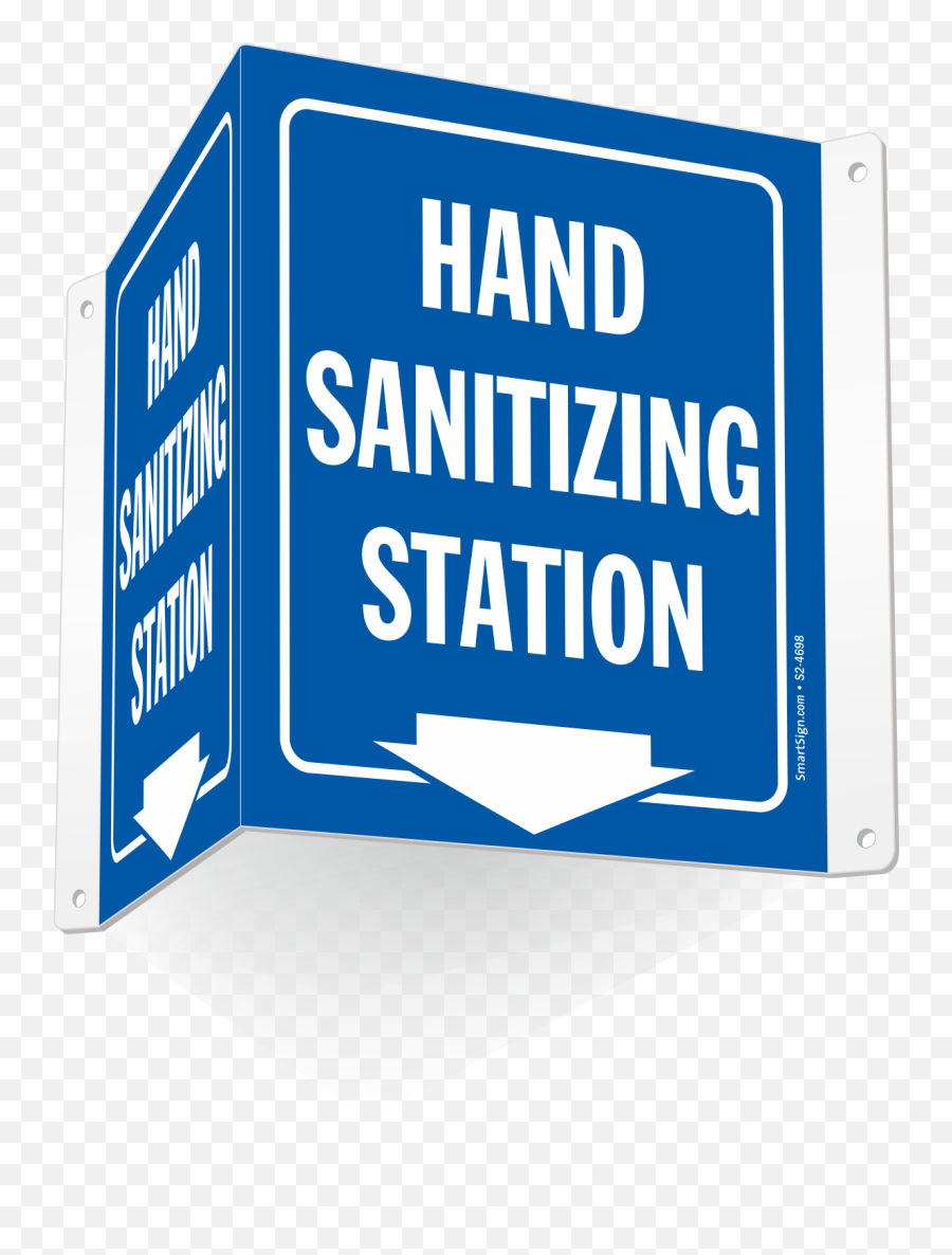Hand Sanitizing Station With Down Arrow Projecting Sign Sku - Hand Sanitizer Station Clipart Png,Down Arrow Transparent