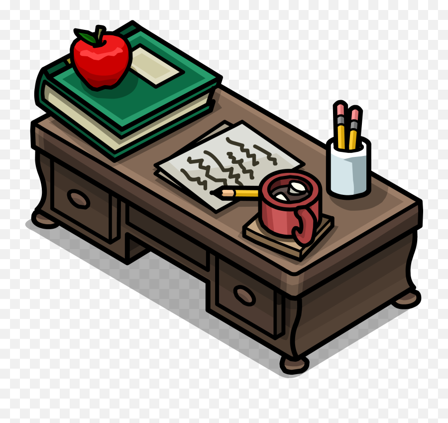 Download Hd Teacheru0027s Desk Sprite 003 - Teacher Transparent Teachers Desk Transparent Png,Teacher Transparent