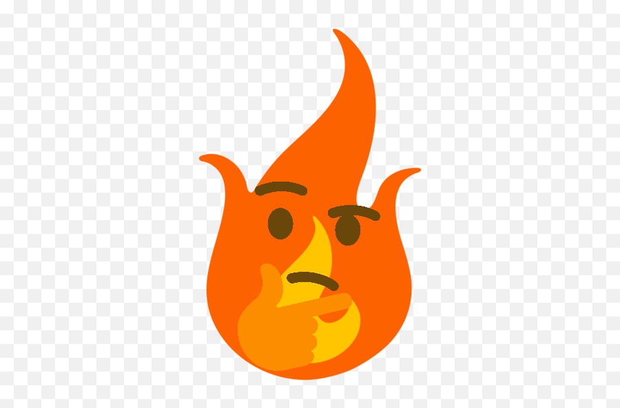 Fire Emoji With Thinking Face - Clip Art Png,Thinking Face Emoji Png