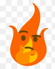 Fire Emoji With Thinking Face - Clip Art png
