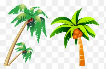 Cartoon Coconut Tree Png Transparent - Jingfm