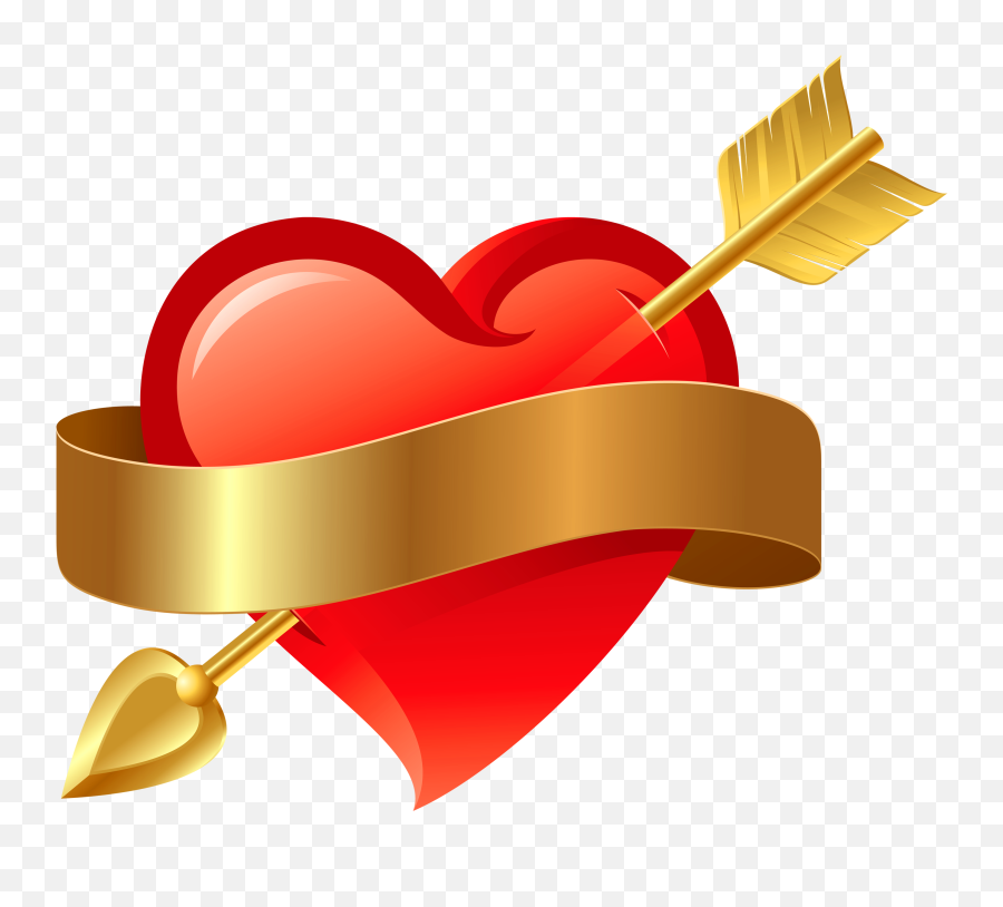 Heart Png With Arrow Transparent - Heart And Arrow Transparent,Arrow Transparent Background