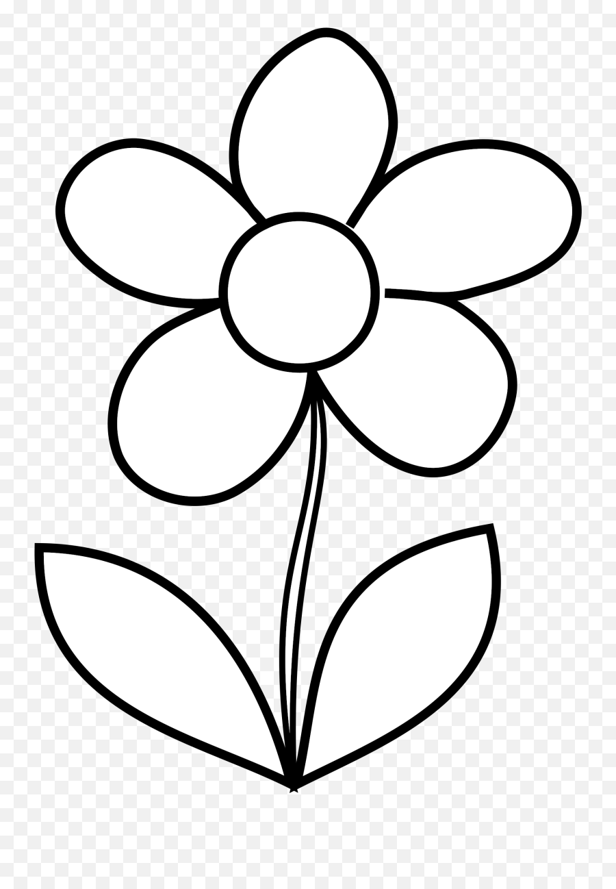 Simple Flower Bw By - Coloring Pictures Of Flowers Png,Simple Flower Png