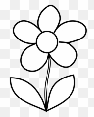 Simple Flower Bw By - Coloring Pictures Of Flowers png