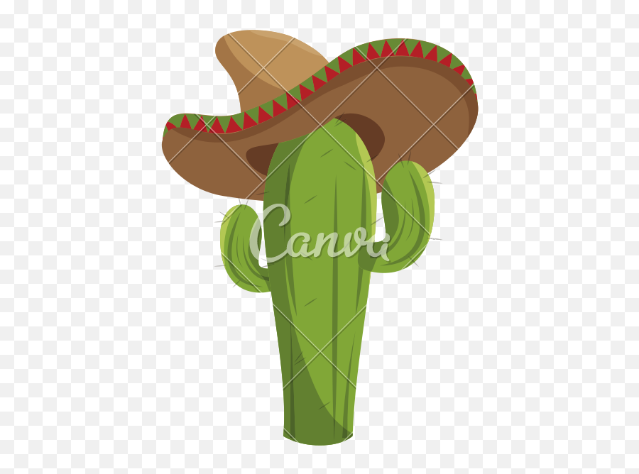 Cactus With Mexican Hat Clipart - Cactus With A Cowboy Hat Png,Mexican Hat Png