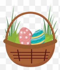 Easter Egg Basket Grass Flat Icon - png