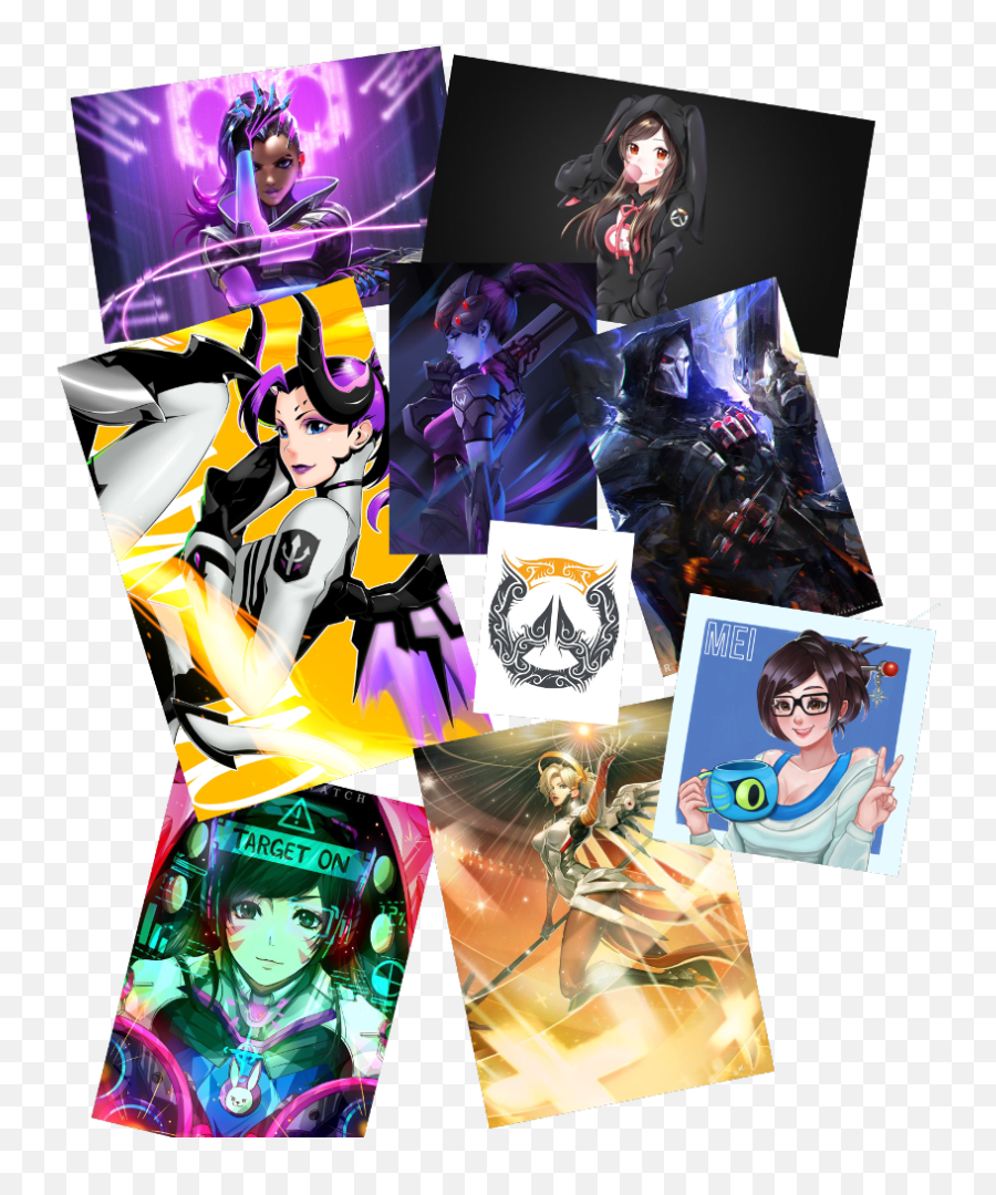 Overwatch Mei Mercy Dva Reaper Freetoedit - Collage Png,Mei Overwatch Png