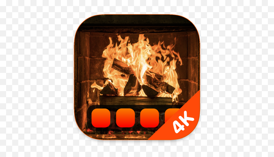 Fireplace 4k - Ultra Hd Video Apps 148apps Kominek Palcy Si Tapety Png,Icon 80 Fireplace