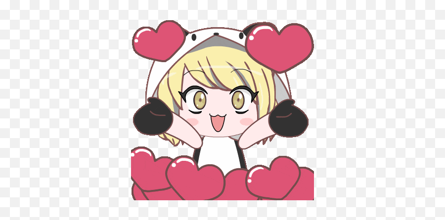 Blonde Big Eyes Sticker - Blonde Big Eyes Anime Discover Anime Heart Face Gif Png,Red Eye Anime Icon
