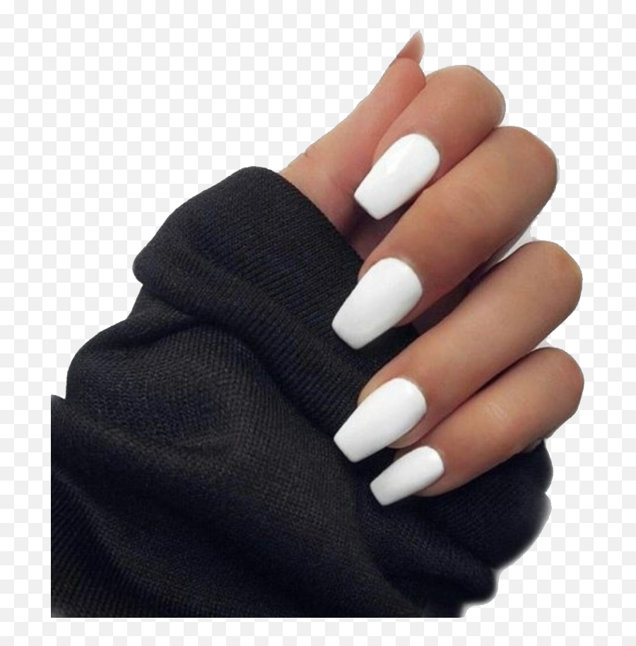 Fashionalble Acrylic Nails Png Clipart - Short Coffin White Acrylic Nails,Nails Png