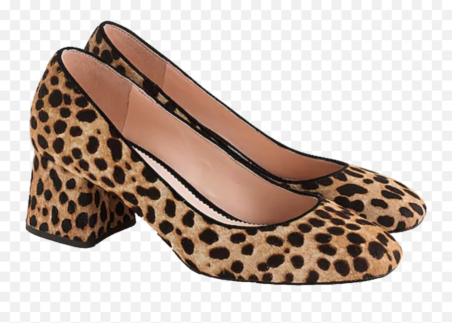 Leopard Pumps Block Heel - Shoe Png,Leopard Print Png
