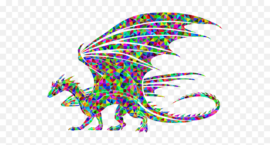 Dragon Silhouette Prismatic Pattern Free Svg - Black And White Dragon Clipart Png,Dragon Silhouette Png