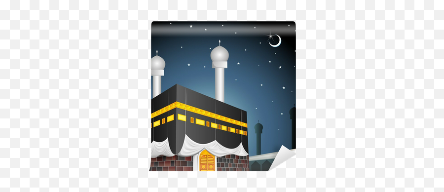 Vector Illustration Of Eid Mubarak Blessing Fo With Kaaba Wall Mural U2022 Pixers We Live To Change - Kaaba Vector Png,Kaaba Png
