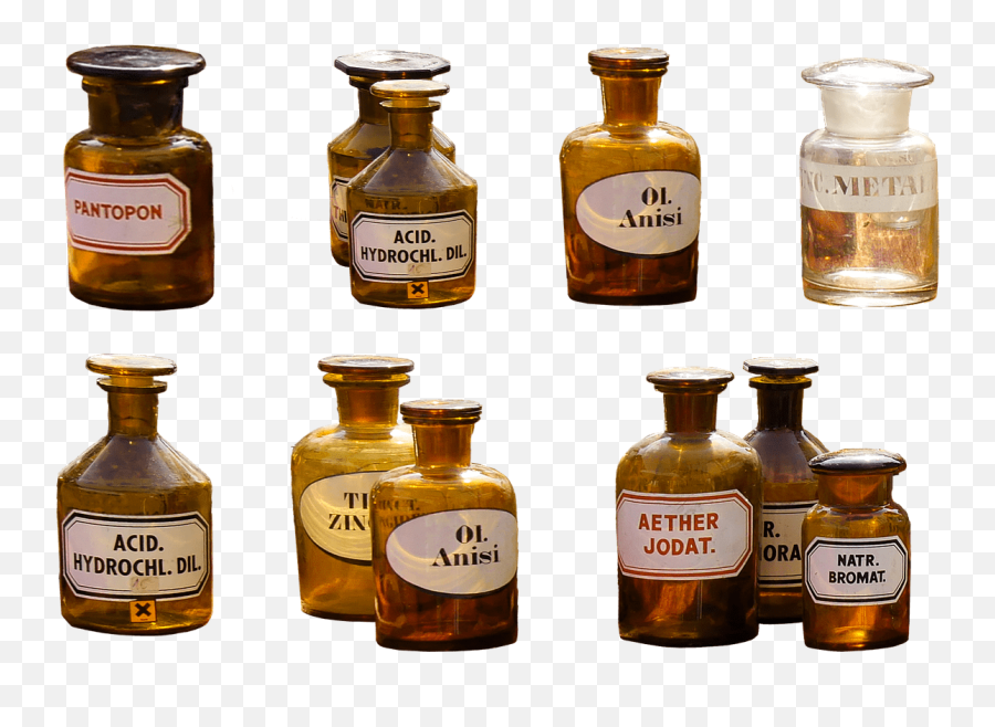 Pharmacy Isolated Health Medical - Old Medicine Bottles Old Medicine Bottles Png,Bottles Png