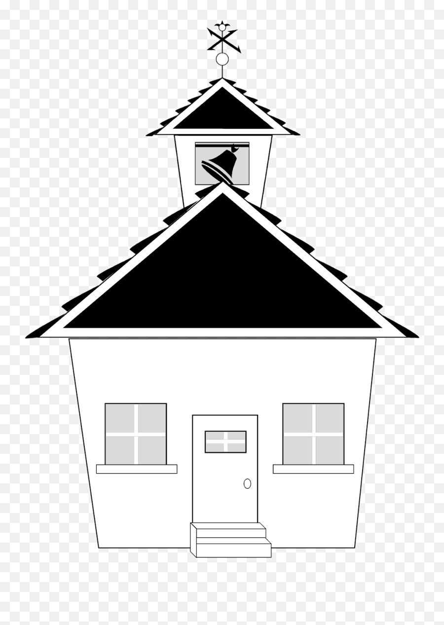 Download Free Stock Photo - Black And White School House Png School Small Clipart Black And White,Small House Png