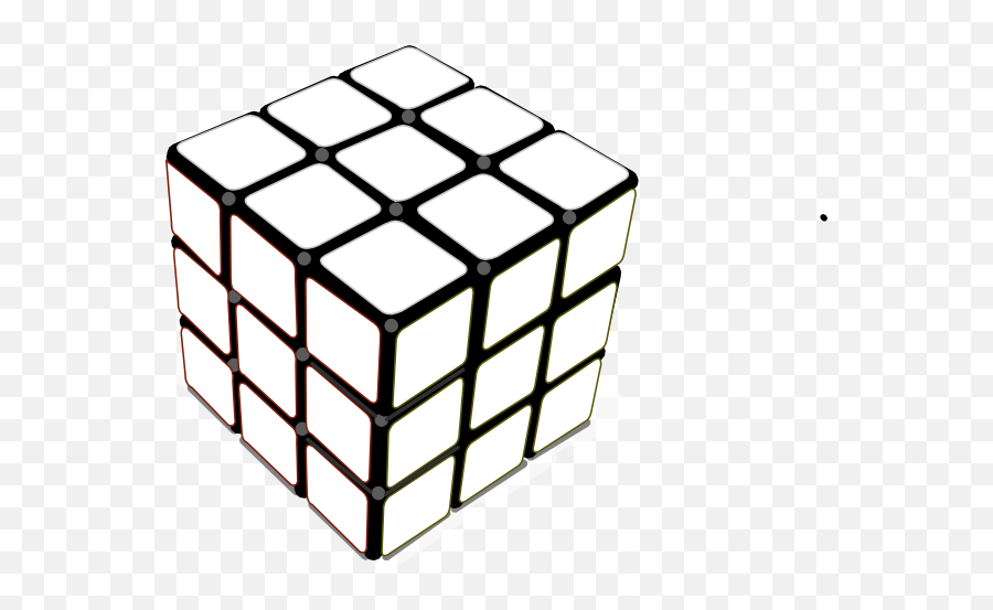 Rubiks Cube White Clip Art - Cube Clipart Black And White Png,Rubik's Cube Png
