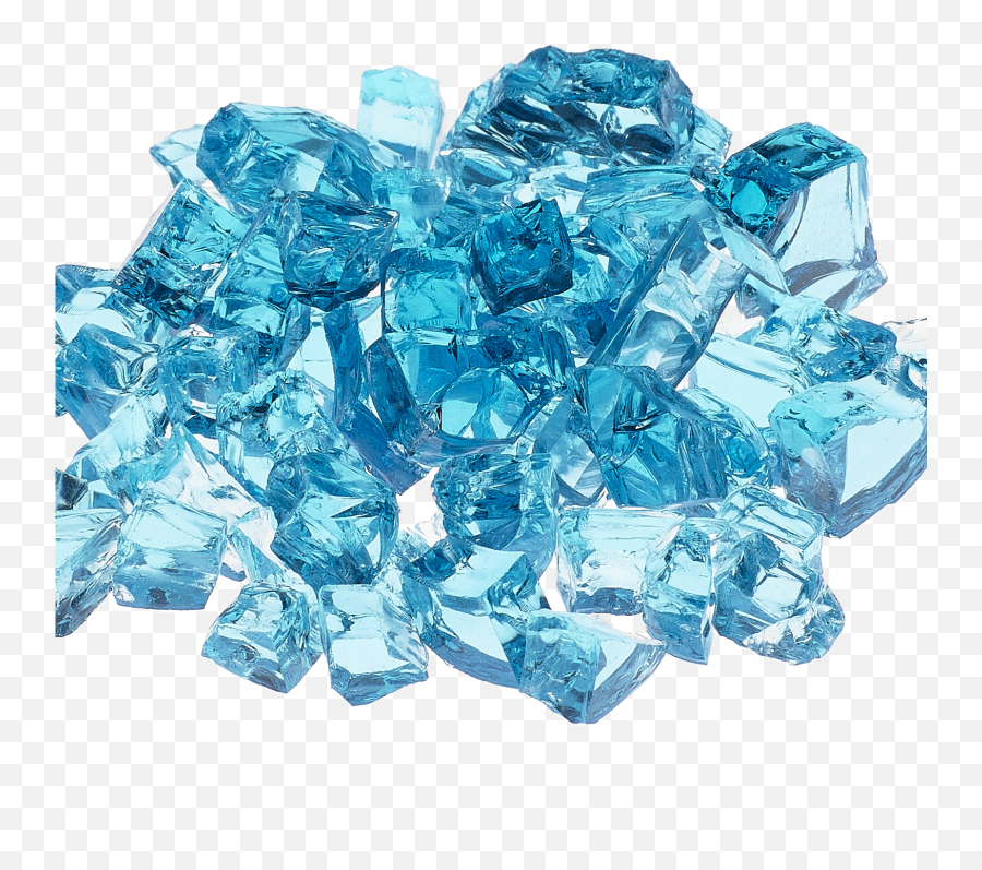 Elemental 12 Calypso Light Blue Reflective Fire Glass - 10 Lb Jug Transparent Light Blue Crystal Png,Blue Fire Png