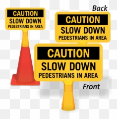 Slow Pedestrian Crossing Signs Down - Language png