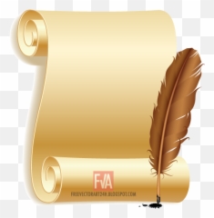 Old Paper Scroll And Feather Vector Graphics - Clipart Pen png