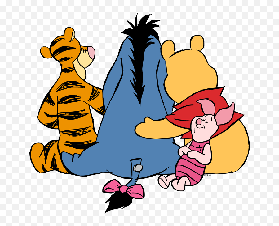 Winnie The Pooh Piglet Tigger And Eeyore Clip Art Disney - Back Of Winnie The Pooh Png,Tigger Png